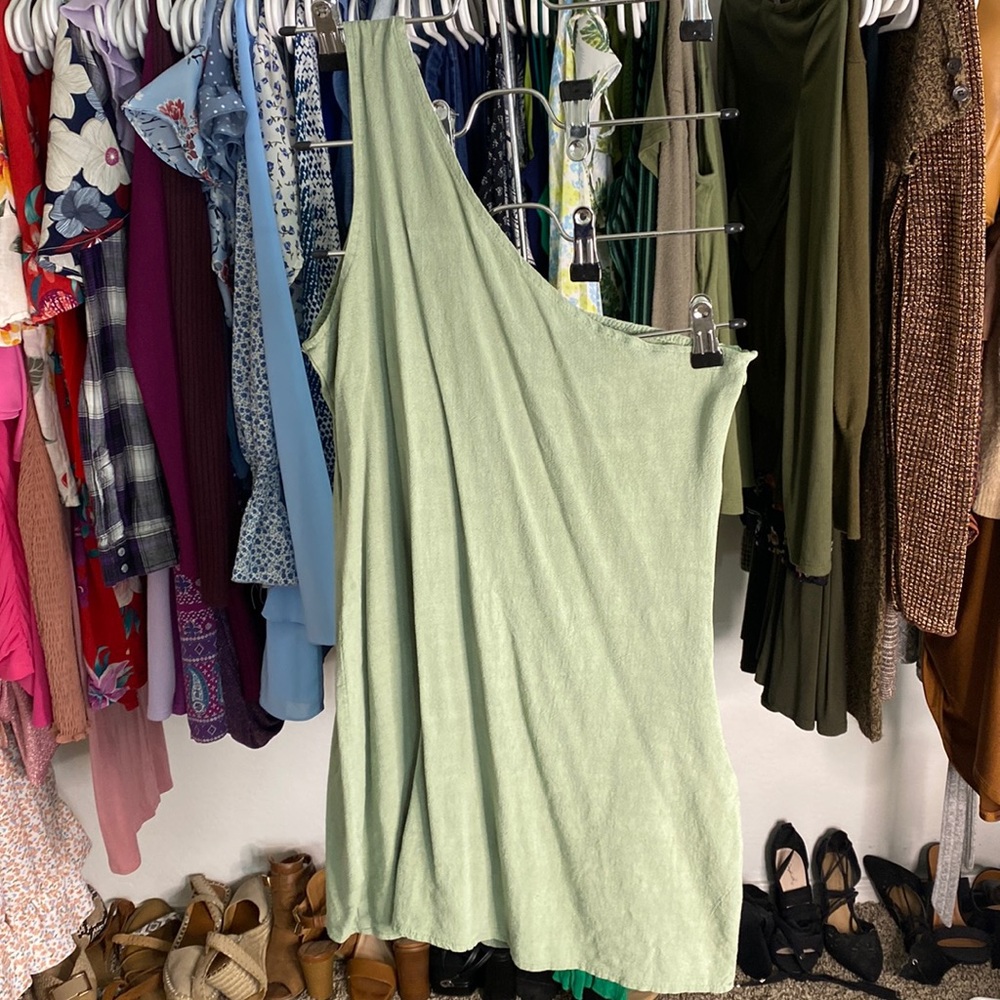 Green One Shoulder Dress | Size : M